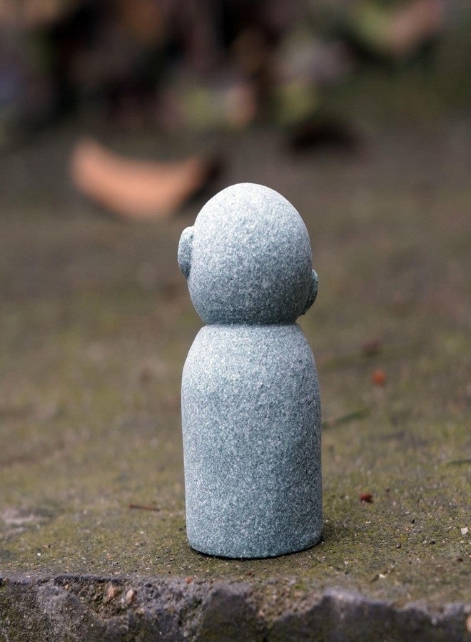 OwMell Japanese Jizo Monk Statue, Buddha Jizo Figurine Memorial Aquarium Statue Ornament - Tilt Smile - Image 5