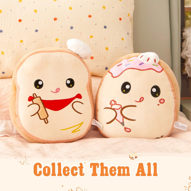Glow Guards Original 12-Inch Toast Bread Plush Pillow Cute Stuffed Animal Piping Bag Soft Toast Plush Toy Pillow Birthday Gift for Boys Girls Kids  Pastry Chef - Image 5