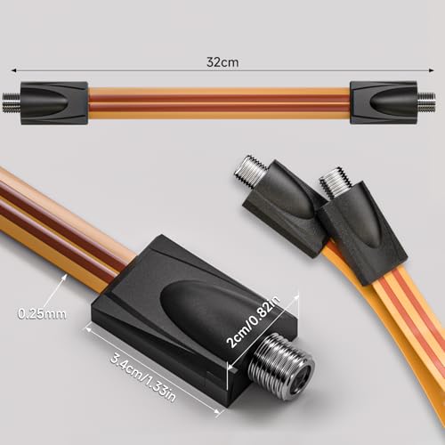 Goupchn Ultra Flat Ghost Wire Flat RG6 Coax Jumper Cable Extreme Slim F Female to Female for Window, Door 1ft - Image 2