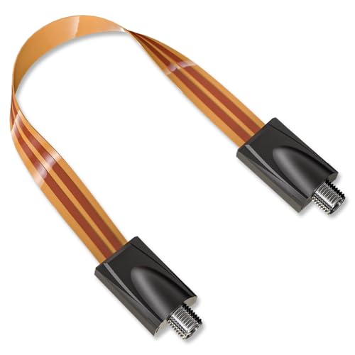 Goupchn Ultra Flat Ghost Wire Flat RG6 Coax Jumper Cable Extreme Slim F Female to Female for Window, Door 1ft - Image 1