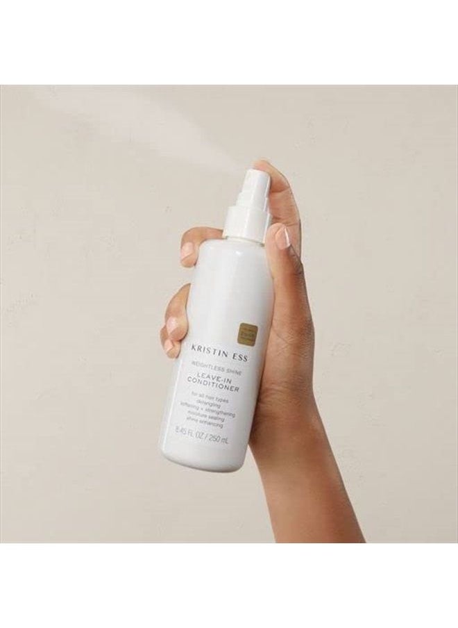 Kristin Ess Hair Weightless Shine Leave-In Conditioner Spray for Dry Damaged Hair, Detangler Spray, Softening + Strengthening, Moisture Sealing, Paraben and Phthalate Free, 8.45 fl. oz.  - Image 3