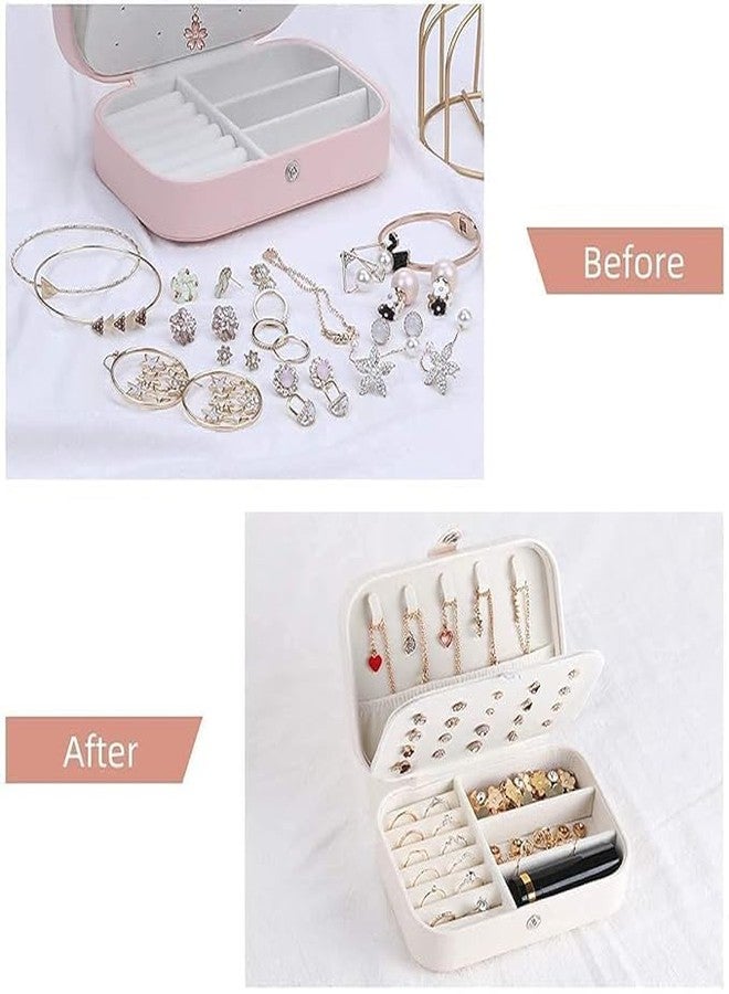 NANIAAY 3-Layer Lockable Jewellery Box for Girls & Women | Travel Jewelry Organizer with Handle, Ring & Earring Holder | Gift Box for Gold & Fashion Jewelry - Image 4