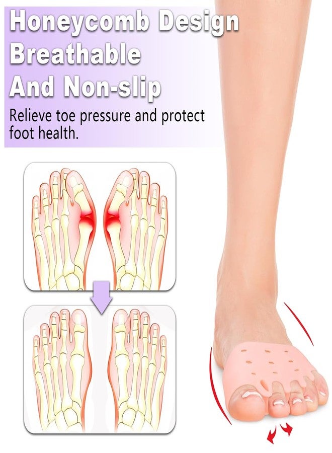 Kunal 4 Pairs Silicone Toe Separators,Bunion Correctors for Men/Women - Soft Breathable Gel Cushions to Straighten Overlapping & Crooked Toes, Hallux Valgus Relief - Image 5