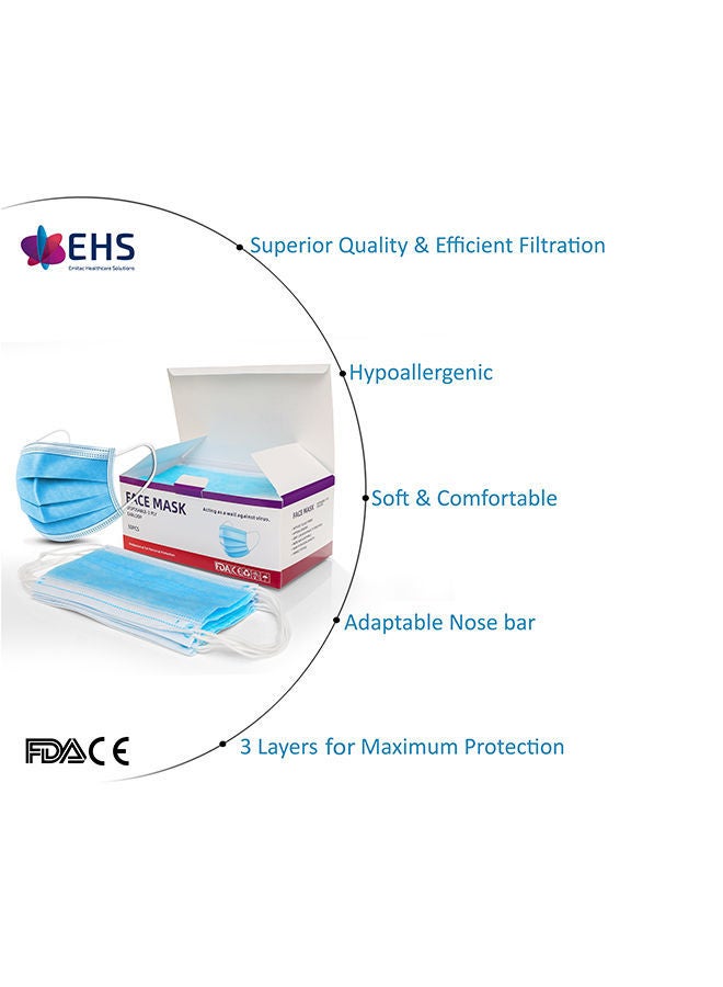 NIBEMINENT 50-Piece EHS 3 Ply Disposable Face Mask - Image 1