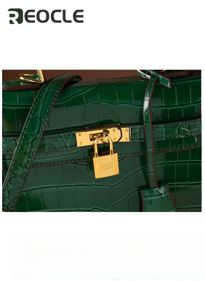 REOCLE Women's Shoulder Bags with Crocodile Print Top Handle Satchel Handbag Crossbody for School & Office & Travel & Work - Image 5