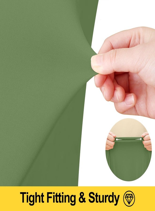 Smiry Spandex Tablecloth, Elastic Fitted Stretch Tablecloth for 6FT Rectangle Tables, Waterproof Washable Table Cover Skirt for Outdoor, Wedding, Banquet & Parties (Sage Green, 72Lx30Wx30H Inch) - Image 3