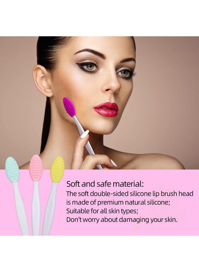 yuntop 10 Pieces Doublesided Silicone Exfoliating Lip Brush Soft Cleaning Tool For Lips Nose Lip Skin Exfoliator Tool For Smoother & Fuller Appearance Lip Scrubber Tool Facial Cleansing Brush (Mixed Colors)  - Image 4
