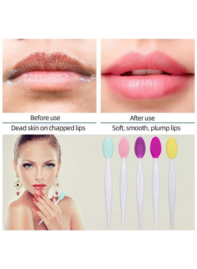 yuntop 10 Pieces Doublesided Silicone Exfoliating Lip Brush Soft Cleaning Tool For Lips Nose Lip Skin Exfoliator Tool For Smoother & Fuller Appearance Lip Scrubber Tool Facial Cleansing Brush (Mixed Colors)  - Image 3