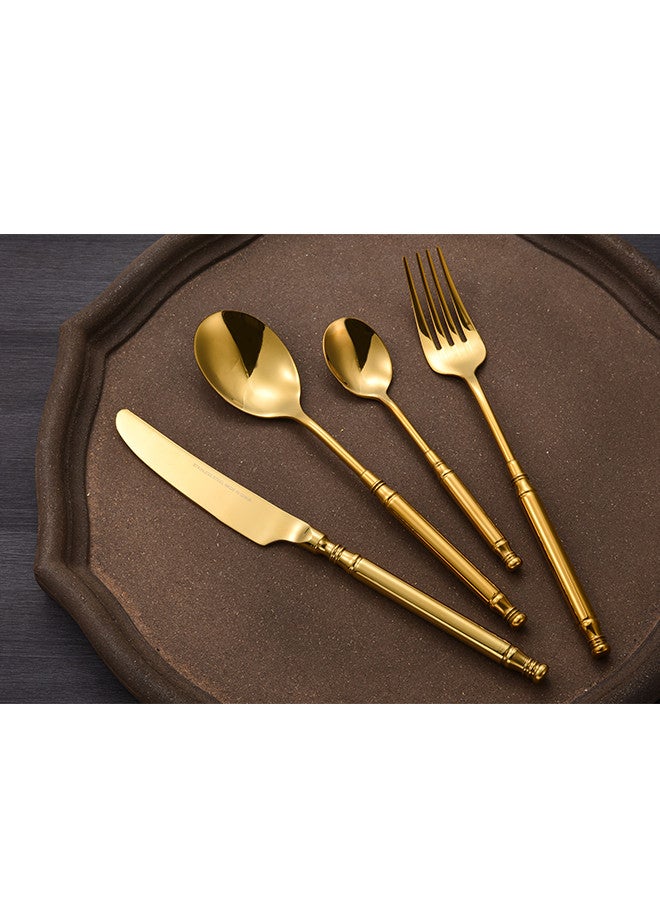 Lion 24-Piece Stainless Steel Cutlery Set Gold, Service for 6  - Image 3