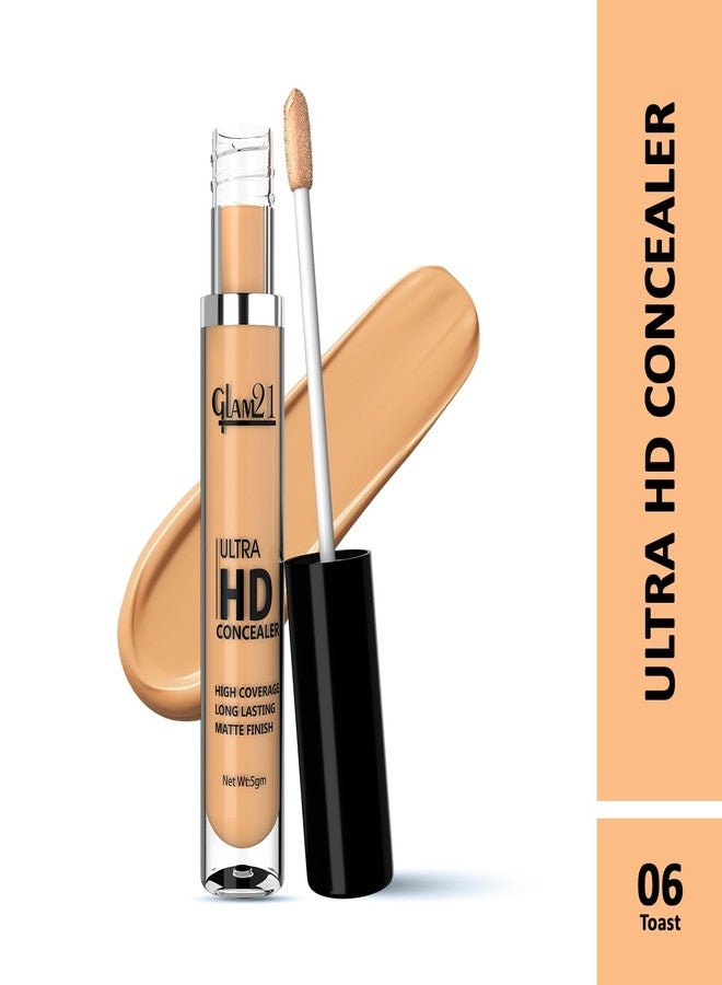 Glam 21 Glam21 Ultra HD Liquid Concealer for HD Finish | Non-sticky Long-lasting Matte Finish | | Easy-gliding Applicator | Hide Pores, Skin Acne, Scars, Blemishes | 5gm, Toast - Image 2
