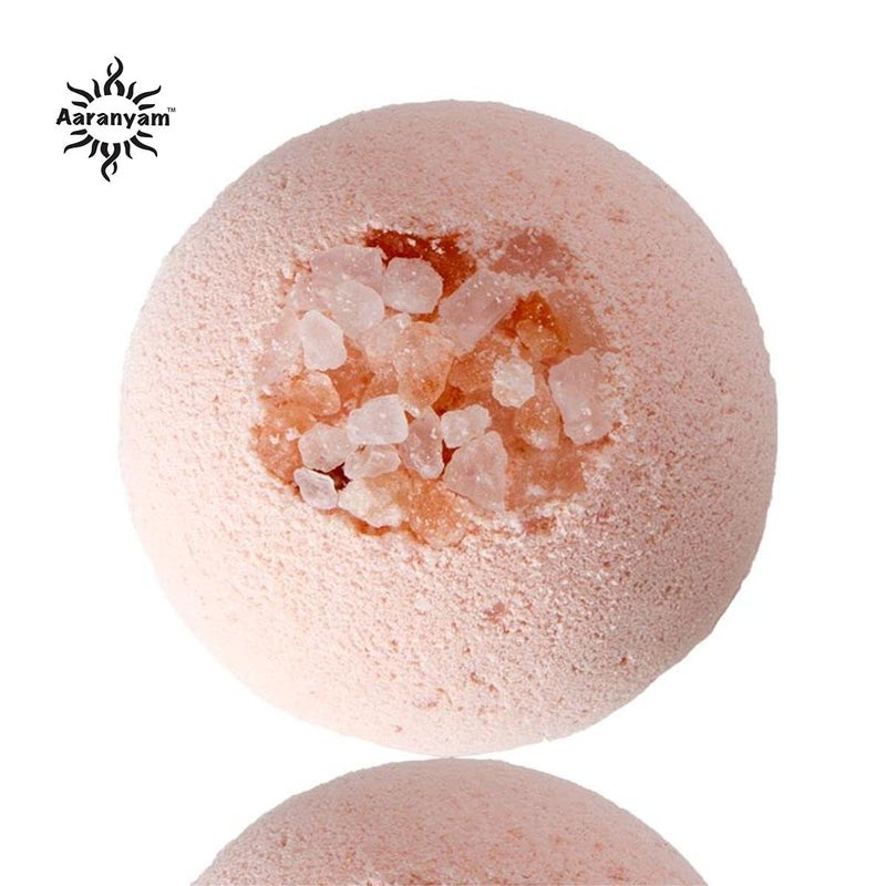 Aaranyam Bath Bombs for Bath Tub Pack of 3 Fizzy Aromatic Bath Bombs with Lavender Buds Pink Salt Epsom Salt Dead Sea Salt Free from SLS 75g Each Perfect Bath Gift - Image 3