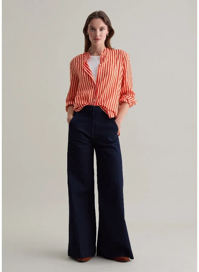 Ovs Striped shirt with Mandarin collar