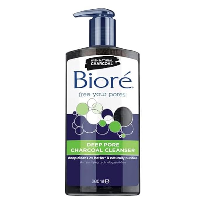 Bioré Biore Deep Pore Charcoal Face Wash, Daily Facial Cleanser for Dirt & Makeup Removal, for Oily Skin, 6.77 Oz