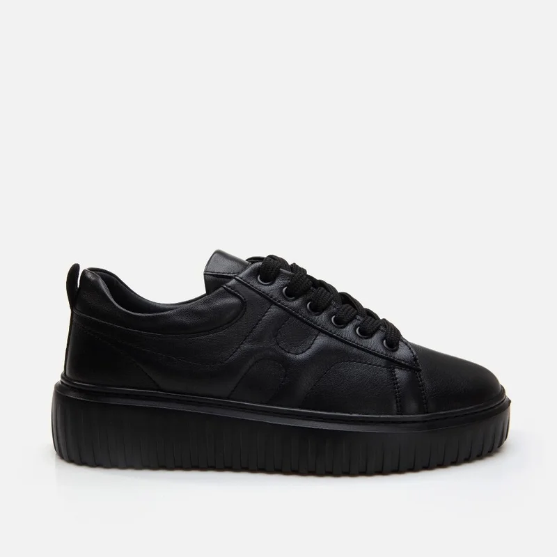 Hotiç 02AYH281500A100 GENUINE Leather Black Men's Casual Shoes