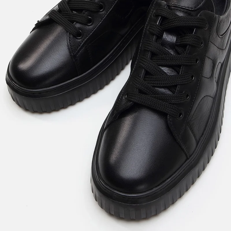 Hotiç 02AYH281500A100 GENUINE Leather Black Men's Casual Shoes