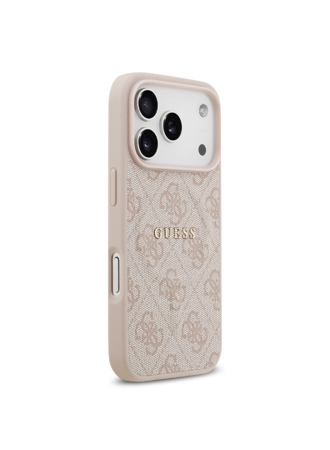GUESS iPhone 17 Pro  MagSafe 4G PU Leather Case With Classic Logo /  Magsafe Compatible / Ultra Slim / lightweight design / Easy Installation - Pink - Image 4