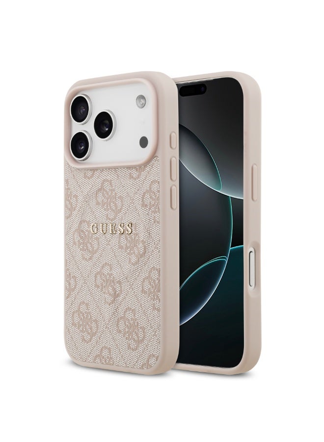 GUESS iPhone 17 Pro  MagSafe 4G PU Leather Case With Classic Logo /  Magsafe Compatible / Ultra Slim / lightweight design / Easy Installation - Pink - Image 1