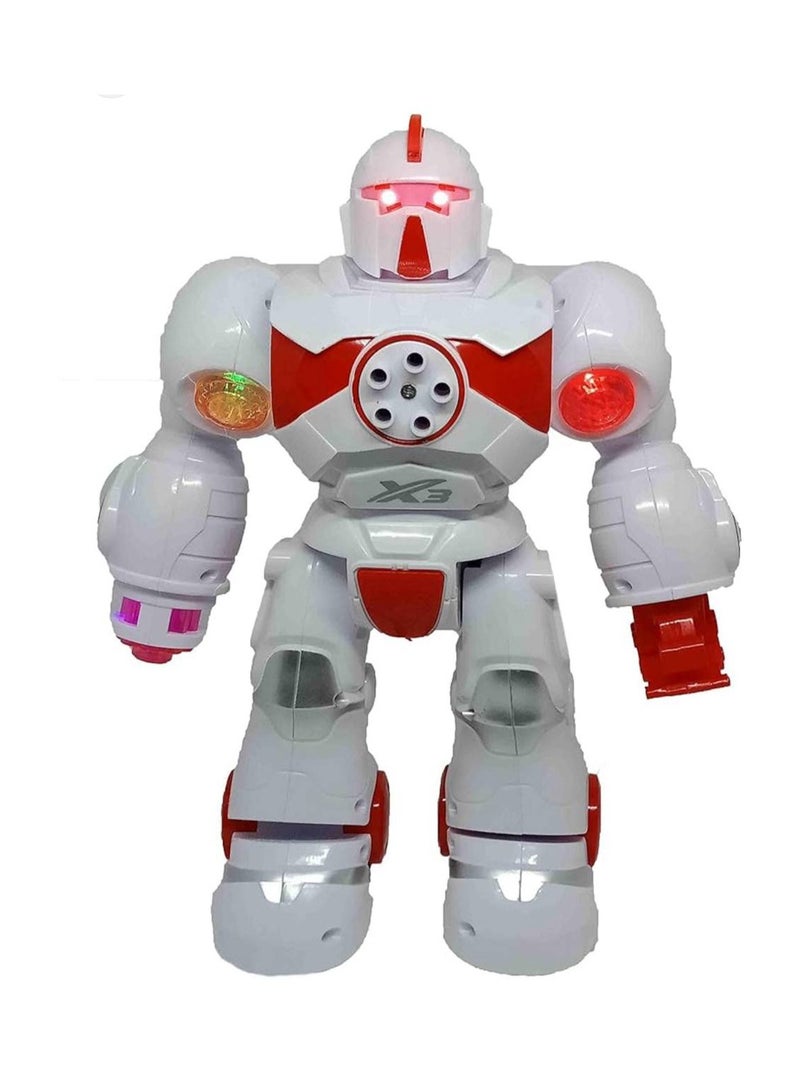 Smart robot for kids – Attractive white and red design with LED lights and sound. It moves and interacts to create a fun and exciting atmosphere, helping develop children's imagination and motor skills. Ideal as a gift for children aged 3 and up. - Image 1