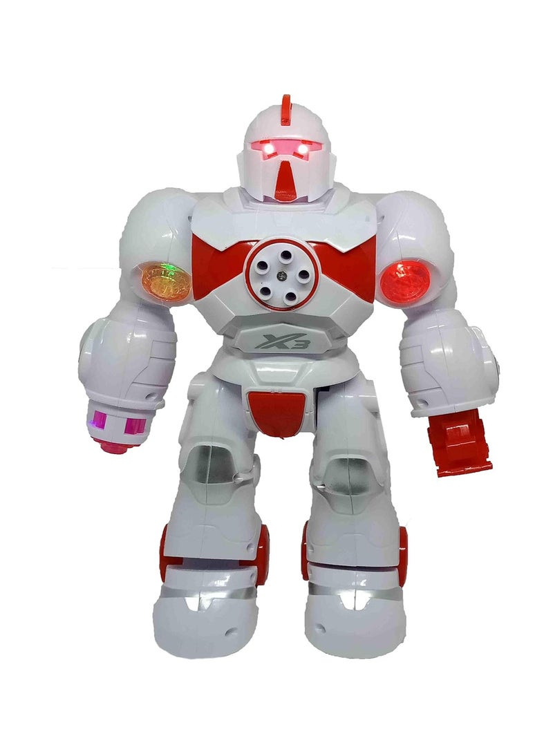 Smart robot for kids – Attractive white and red design with LED lights and sound. It moves and interacts to create a fun and exciting atmosphere, helping develop children's imagination and motor skills. Ideal as a gift for children aged 3 and up. - Image 2
