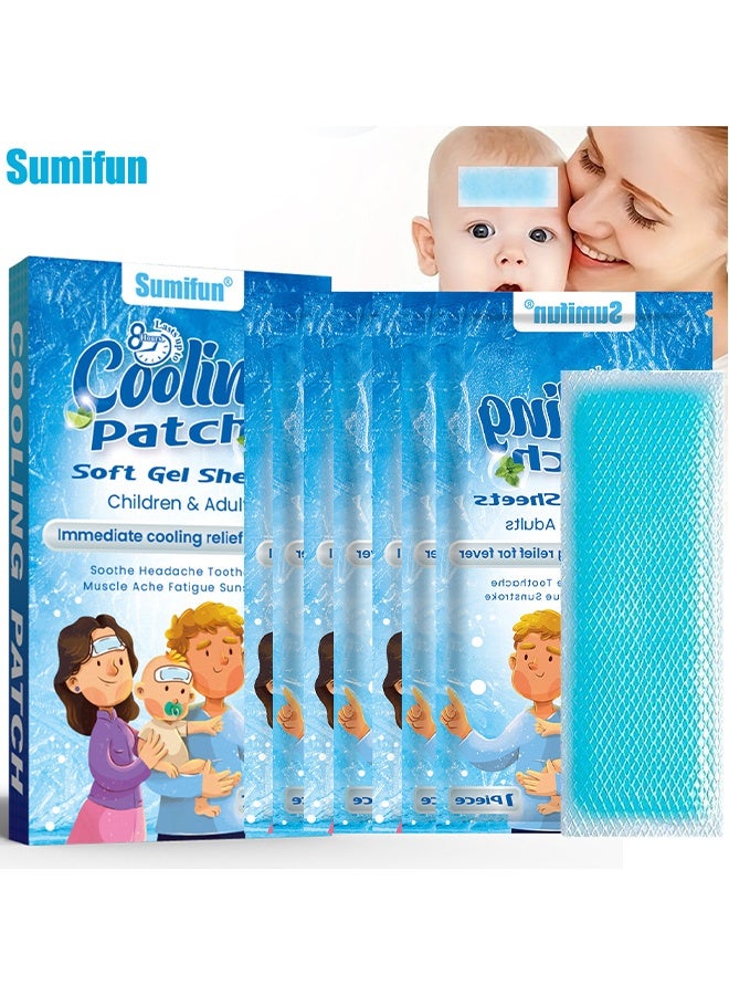 سوميفون 7 حزمة من الجص بارد ، وتخفيف الحمى ، وتخفيف الصداع ، وجع الأسنان ، وجع العضلات ، والتعب ، ضربة شمس ، بارد هلام الجبين ، والأطفال والبالغين استخدام الصيف من الضروريات - Image 1