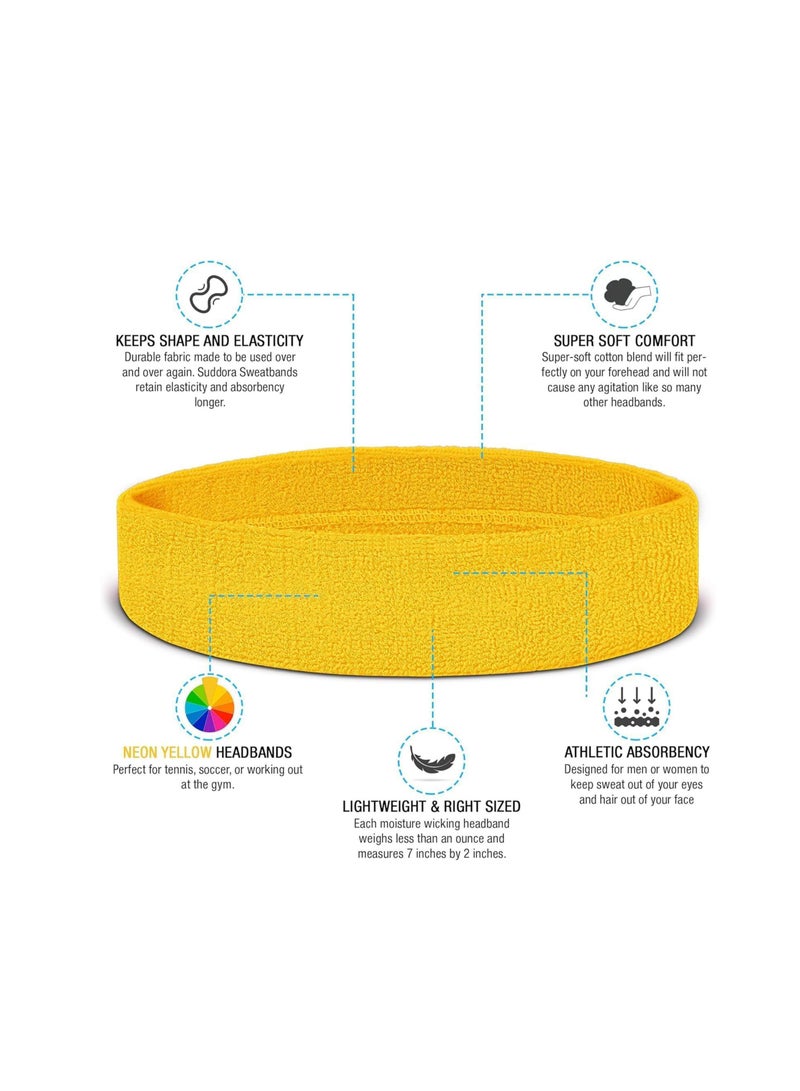 Generic Joker Yellow Sweatproof Terry Cloth Moisture Wicking Sports Headbands for Workout Basketball - Image 2