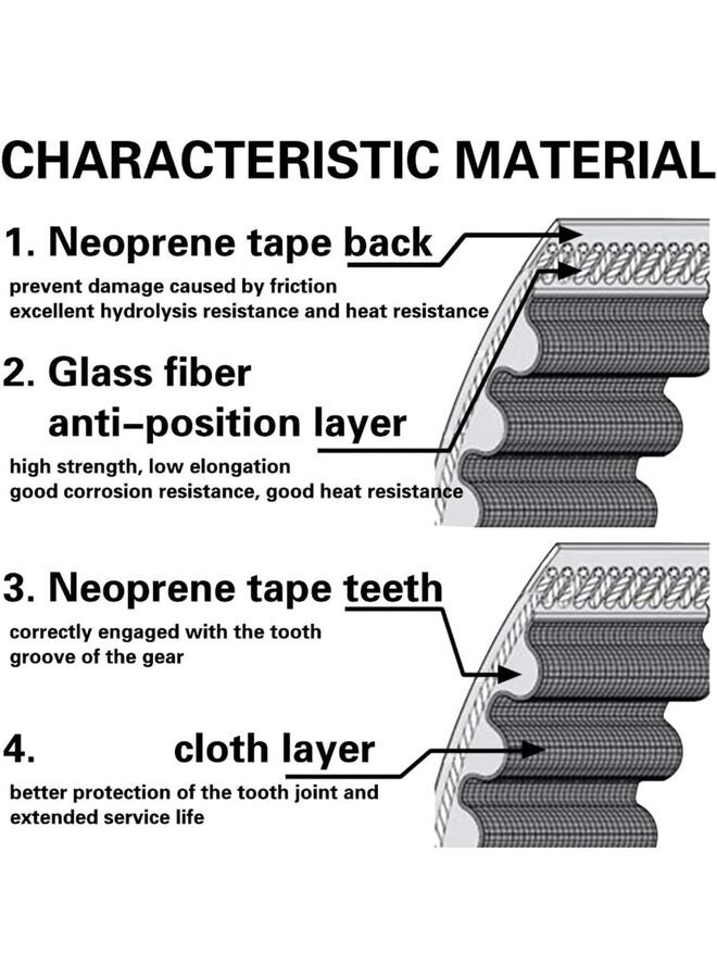 محرك سير توقيت 9 مم، نسخة مطورة من سير التوقيت غير قابلة للانزلاق، استبدال سير التوقيت للسيارات، مناسب للطابعات ثلاثية الأبعاد ومعظم الطابعات التي تعمل بالسير - Image 4