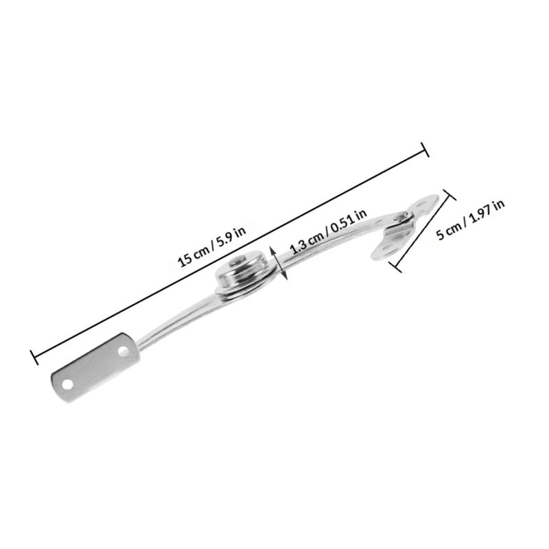 Nickel Plated Steel Door Stop Hinge Right Opening Support Rod Set 2pcs For Cabinet - Image 3