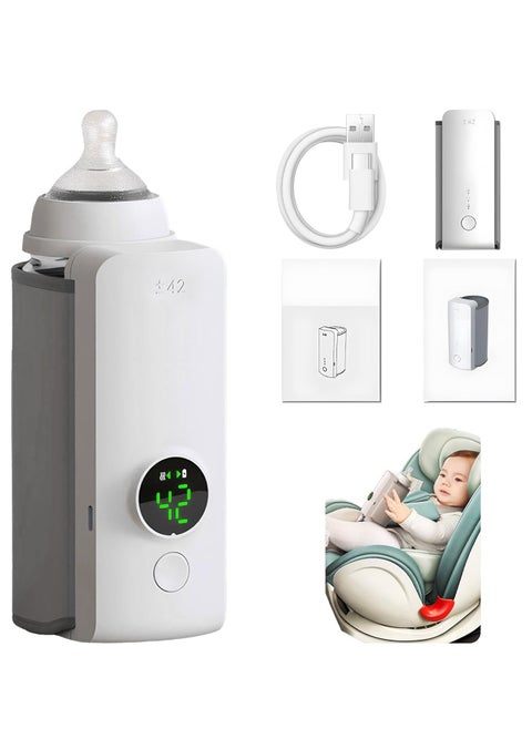 Portable Bottle Warmer for Travel, Fast Heating, Travel Bottle Warmer with Battery-Powered Temperature Display