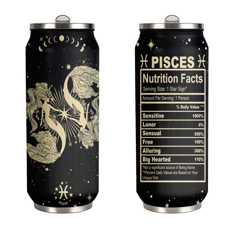 tatamonkey Pisces Constellation Tumbler Zodiac Mens Womens Stainless Steel Tumblers Astrology Fans Birthday Gifts Coffee Sublimation Mugs Car Cup 17 OZ