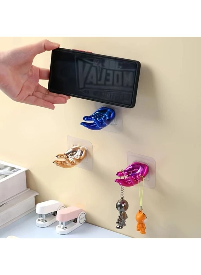 Mixed Color Wall Mounted Adhesive Hooks Fashion Practical Easy Install No Trace Removable - Image 3