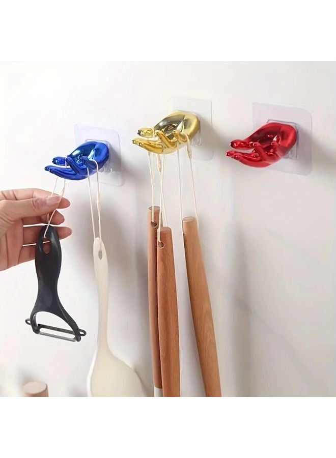 Mixed Color Wall Mounted Adhesive Hooks Fashion Practical Easy Install No Trace Removable - Image 2