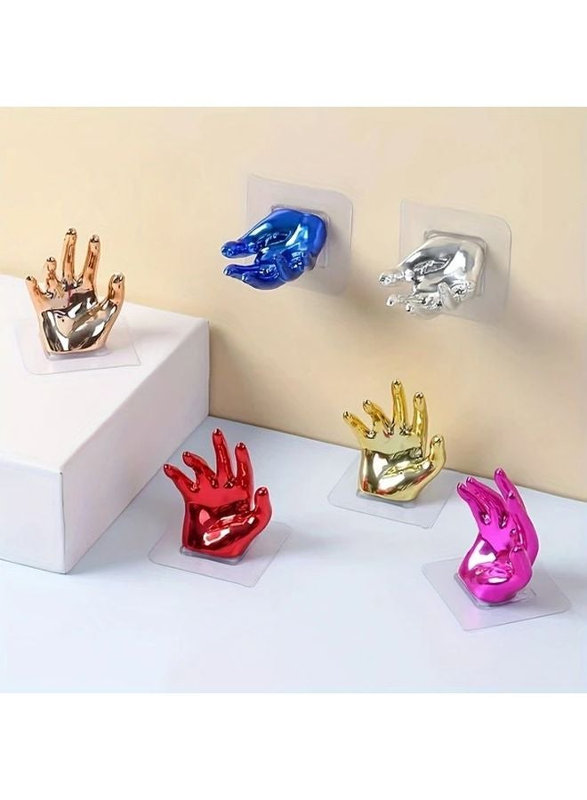 Mixed Color Wall Mounted Adhesive Hooks Fashion Practical Easy Install No Trace Removable - Image 1