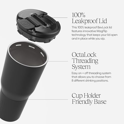 BrÃ¼Mate BrüMate Nav 25oz 100% Leak Proof Insulated Travel Tumbler with Magnetic BevLock™ Lid - Double Wall Cup-Holder Friendly Stainless Steel Mug (Lilac Dusk) - Image 3