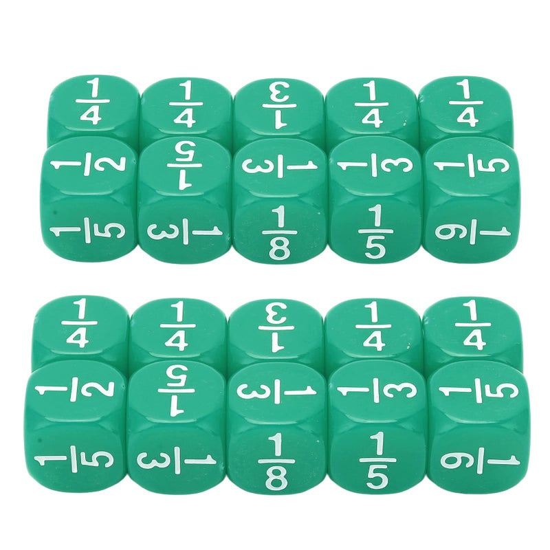 Kodrily Math Dice Set 20Pcs Fraction Dice Plastic Place Value Dice Math Fraction Dices Lightweight 6 Sided Multi Faceted Table Game Accessories 063 x 063 x 063in - Image 3