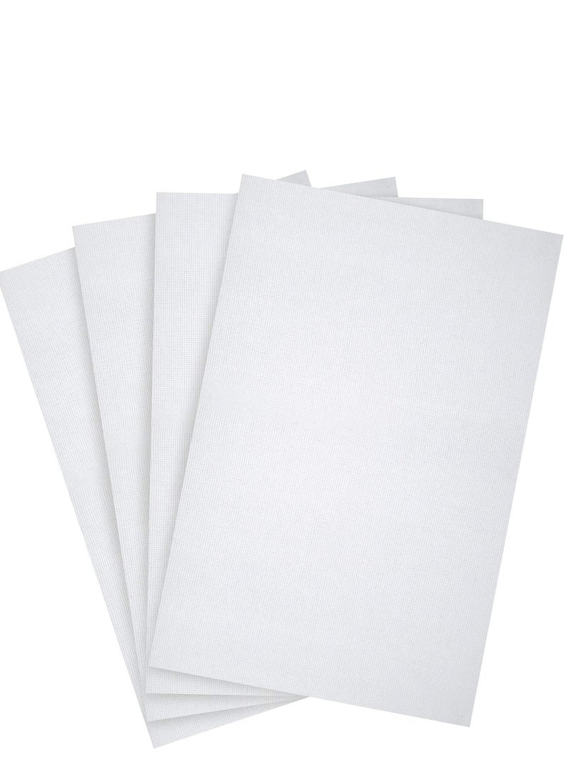 4 Pieces Aida Cloth 14 Count Cross Stitch Fabric,12 by 18inch(14CT,White) - Image 1