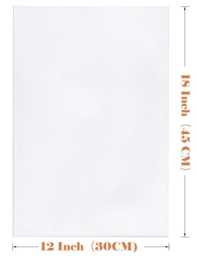 4 Pieces Aida Cloth 14 Count Cross Stitch Fabric,12 by 18inch(14CT,White) - Image 2