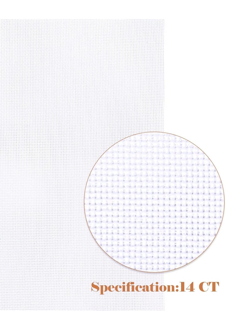 4 Pieces Aida Cloth 14 Count Cross Stitch Fabric,12 by 18inch(14CT,White) - Image 5