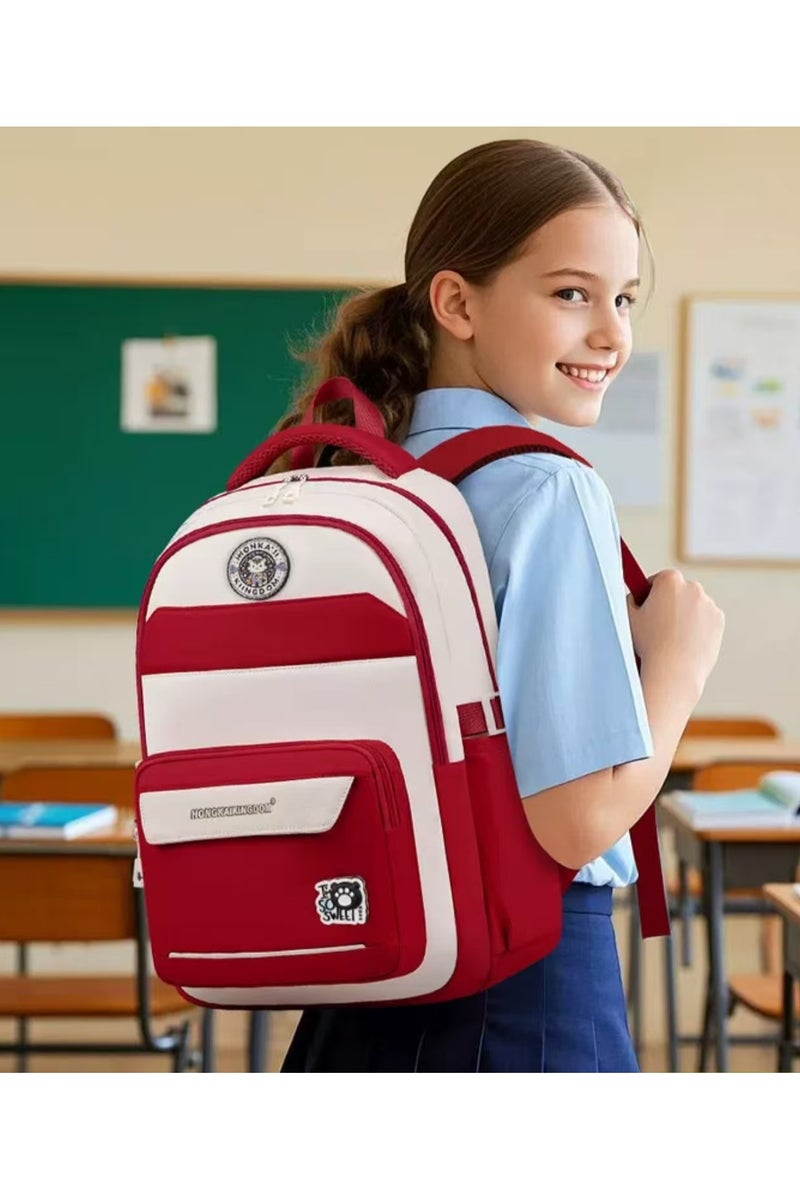 HK New Student Backpack Nilen Fashionable High Beauty Multifunctional Backpack, Suitable for Girls, Primary and Secondary School Students, Large Capacity Backpack - Image 1