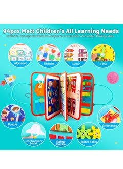 KASTWAVE Toddler Busy Board, Educational Learning Sensory Busy Book, Montessori Sensory Toys, Preschool Learning Activities, Learning Fine Motor Skills, Educational Travel Toys for 1-3 Years Old Boys Girls  - Image 2