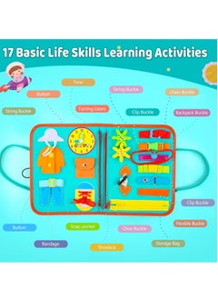 KASTWAVE Toddler Busy Board, Educational Learning Sensory Busy Book, Montessori Sensory Toys, Preschool Learning Activities, Learning Fine Motor Skills, Educational Travel Toys for 1-3 Years Old Boys Girls  - Image 3