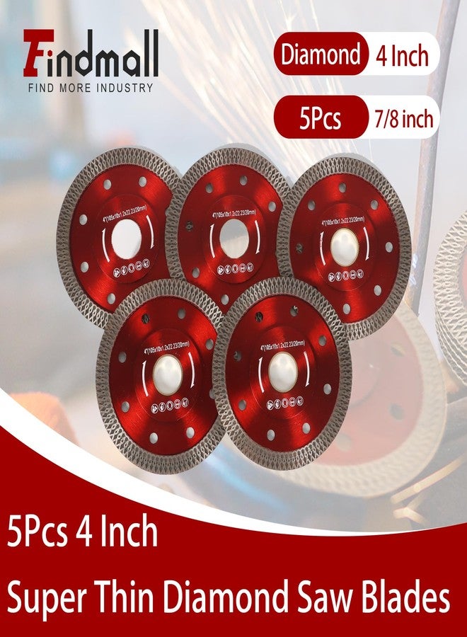 findmall 5Pcs 4 Inch Super Thin Dry Wet Diamond Porcelain Saw Blades Ceramic Cutting Disc Wheels for Cutting Ceramic Tile Porcelain Granite Marbles - Image 2