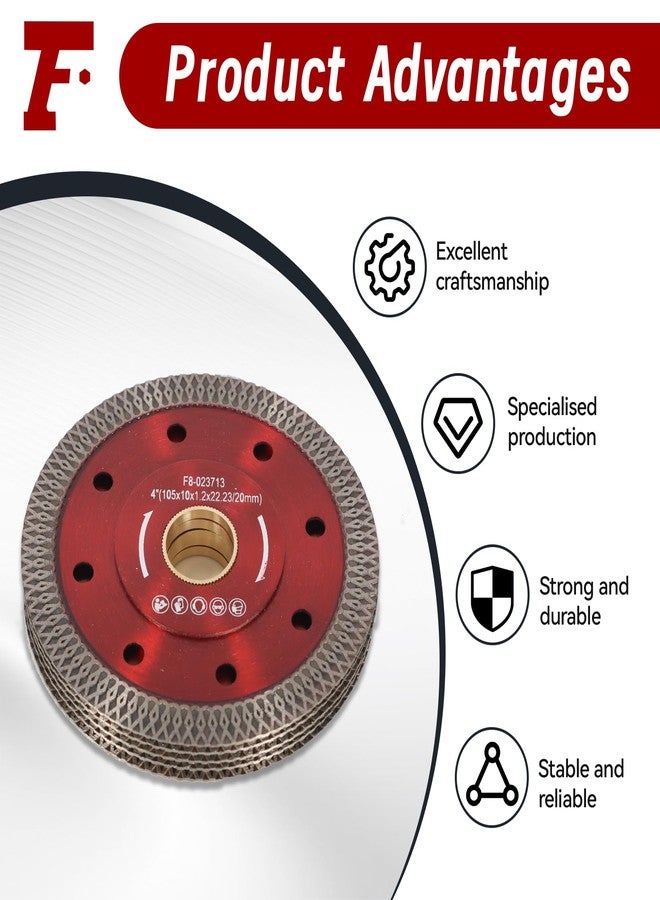 findmall 5Pcs 4 Inch Super Thin Dry Wet Diamond Porcelain Saw Blades Ceramic Cutting Disc Wheels for Cutting Ceramic Tile Porcelain Granite Marbles - Image 3