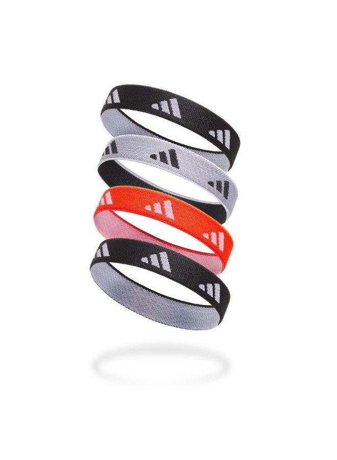 Adidas Hair Ties – Assorted Black, White, Solar Red – Elastic Bands for Hair Styling & Workout - Image 3