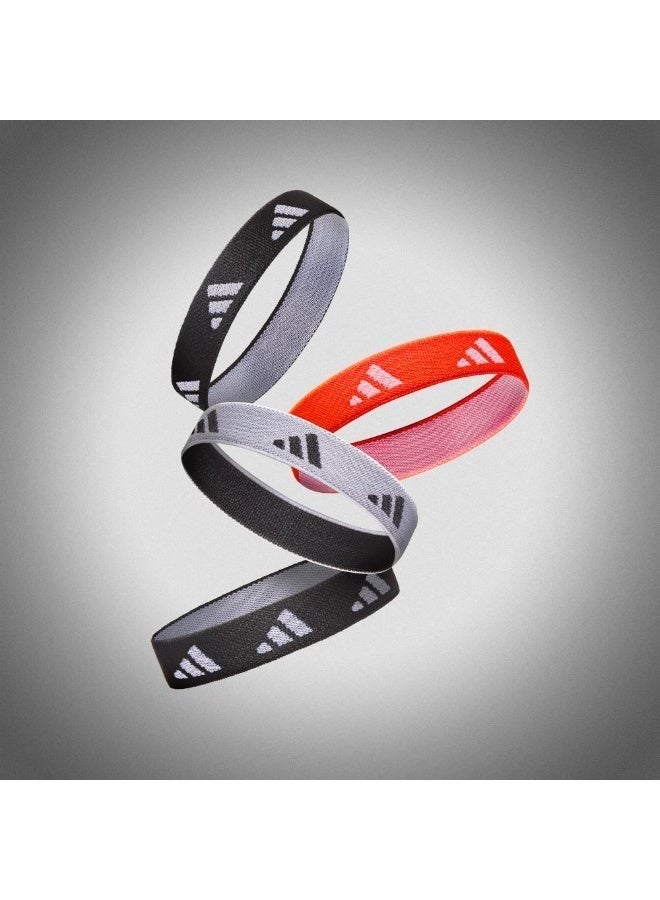 Adidas Hair Ties – Assorted Black, White, Solar Red – Elastic Bands for Hair Styling & Workout - Image 4