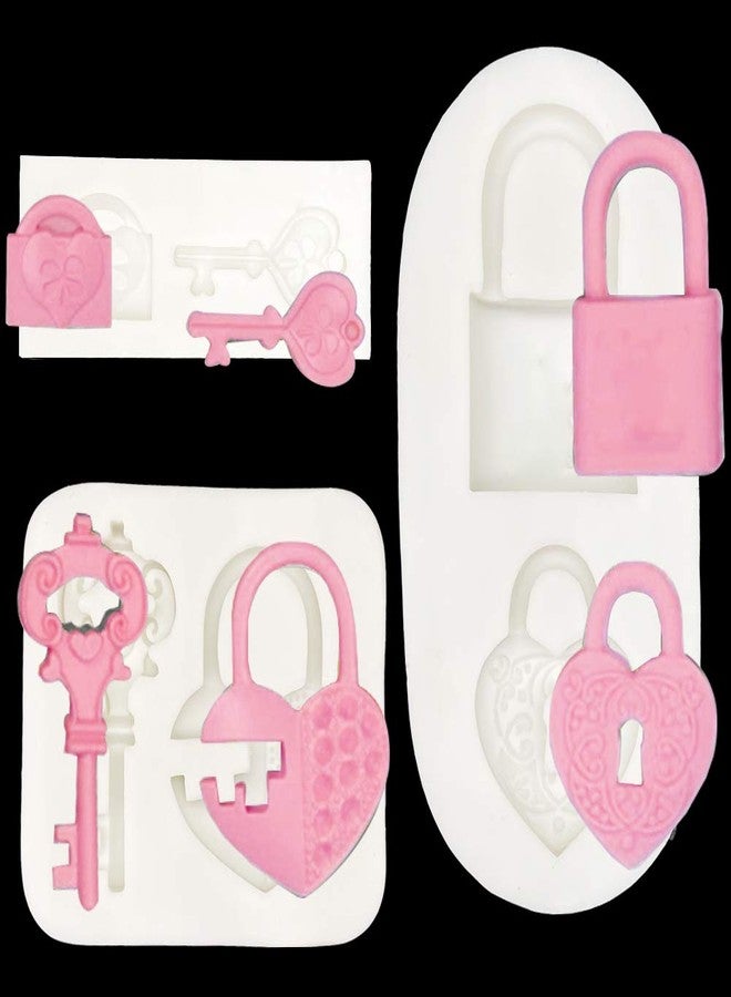 KuuGuu 3 Pack Lock Key Shapes Mold Silicone Fondant Mold Chocolate Molds Candy Making Mould for DIY Candy Mini Cakes Jelly Decoration Baking Tools Handmade Soap Epoxy Resin Craft Mould - Image 1