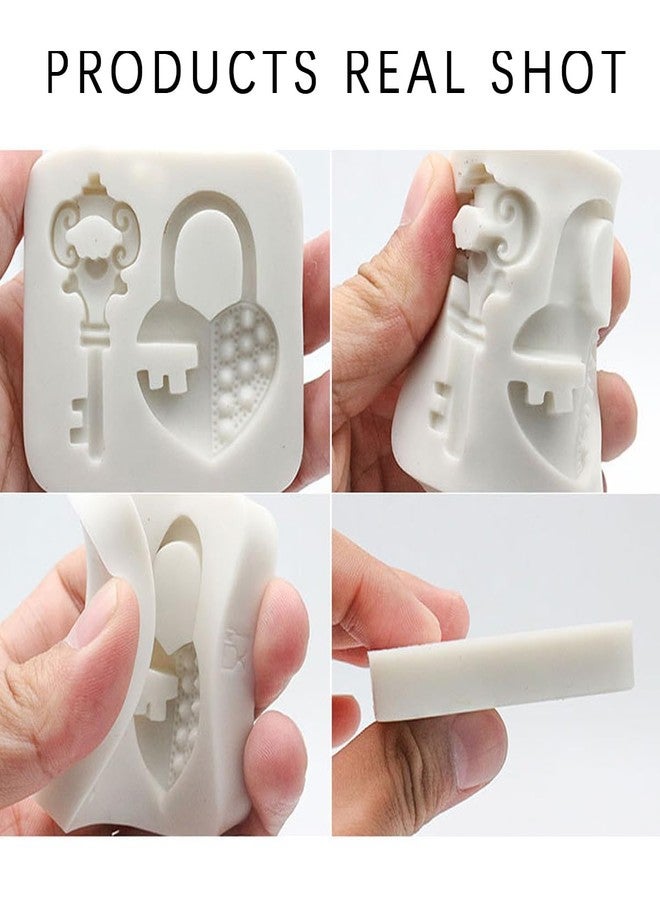 KuuGuu 3 Pack Lock Key Shapes Mold Silicone Fondant Mold Chocolate Molds Candy Making Mould for DIY Candy Mini Cakes Jelly Decoration Baking Tools Handmade Soap Epoxy Resin Craft Mould - Image 3