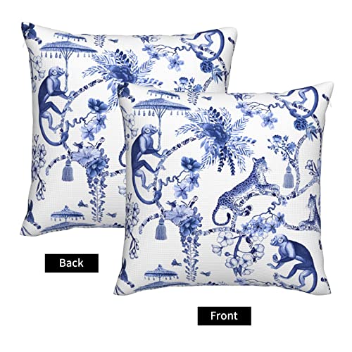 CALHogar Chinoiserie Pillow Cover,Grand Millenial Decor,grandmillennial Pillow Covers,grandmillennial Home Decor,Chinoiserie Decor,maximalist Decor,Blue and White Pillow Covers 18 * 18 Inch - Image 5