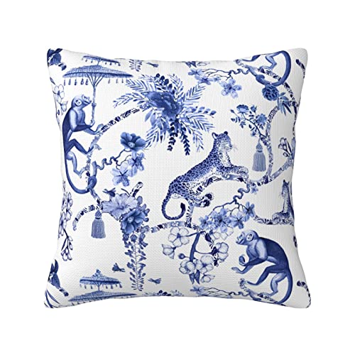 CALHogar Chinoiserie Pillow Cover,Grand Millenial Decor,grandmillennial Pillow Covers,grandmillennial Home Decor,Chinoiserie Decor,maximalist Decor,Blue and White Pillow Covers 18 * 18 Inch - Image 1