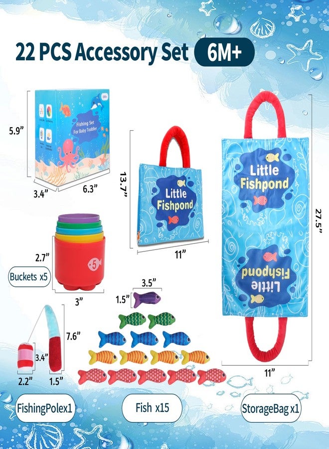 TenFans Montessori Cloth Fishing Game for Toddlers 1-3 Year Old - First Birthday Gift Set with Stacking Cups & Color Sorting - Travel Sensory Toy​​ - Image 5