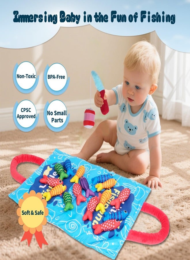 TenFans Montessori Cloth Fishing Game for Toddlers 1-3 Year Old - First Birthday Gift Set with Stacking Cups & Color Sorting - Travel Sensory Toy​​ - Image 3